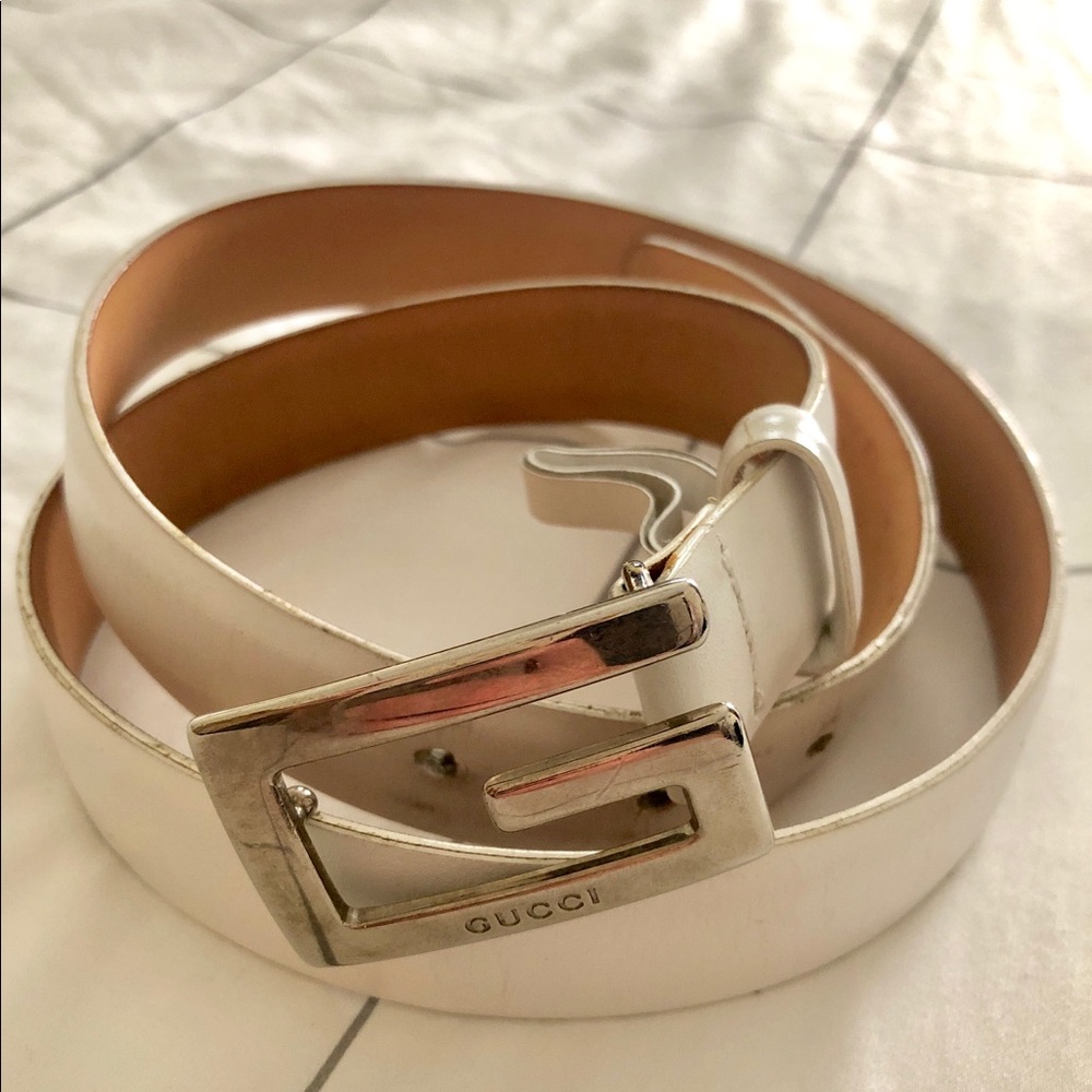 Vintage Gucci belt - white